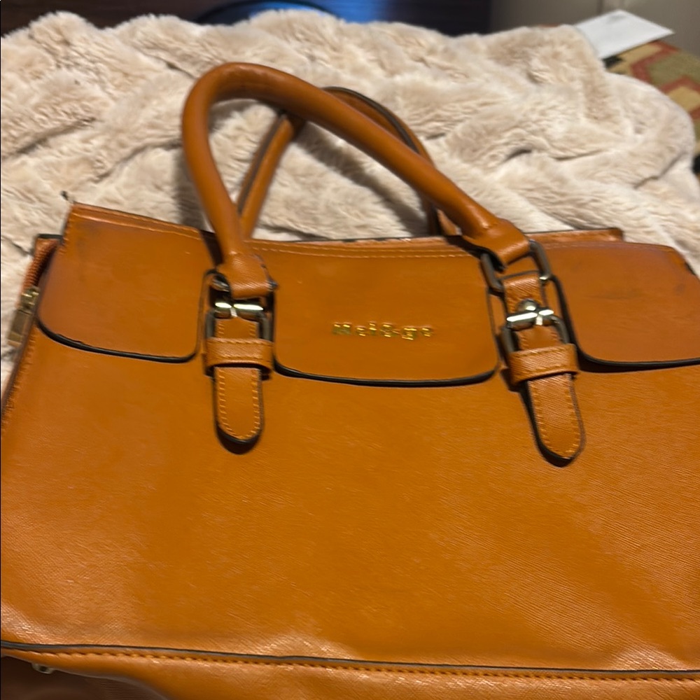 Mei&ge satchel bag, burnt orange purse